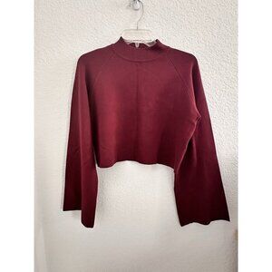 NA-KD Women's Knit Loungewear Set Cropped Top / Flared‎ Pants Small Plum Comfy